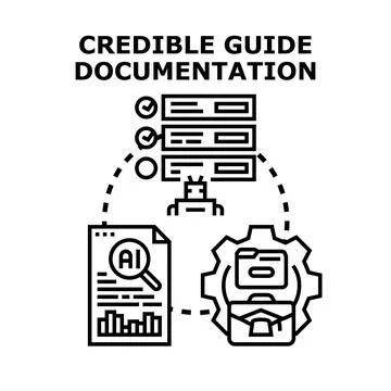 Artificial intelligence guiding documentation process and data analysis Stock Illustration