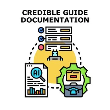 Artificial intelligence guiding documentation process and data analysis Stock Illustration