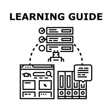 Artificial intelligence guiding online education experience Stock Illustration