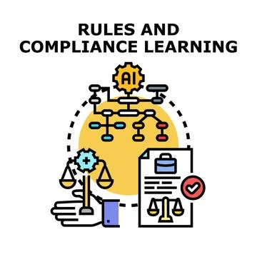 Artificial intelligence guiding rules and compliance learning Illustrazione stock