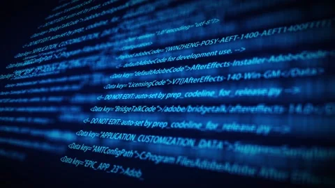 Artificial intelligence hacker network program code scrolling Stock Footage 157005835