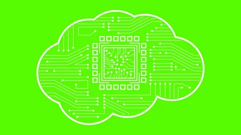 Artificial Intelligence hardware concept. AI. Virtual. Technological brain. 2d Stock Footage 240190435