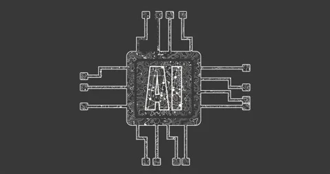 Artificial Intelligence hardware concept. Microchip with circuit Big data Stock Footage 248283912