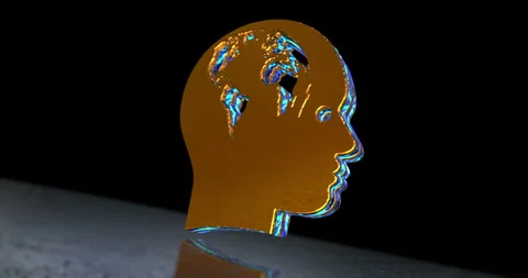 Artificial intelligence head 3d symbol spectacular Stock Footage 330104073