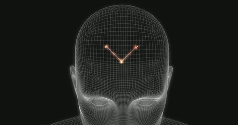 Artificial Intelligence Head on a Digital Background Art Stock Footage 84082622