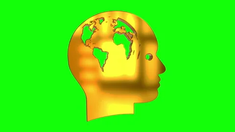 Artificial intelligence head isolated symbol 3d rotate icon loop animation Stock Footage 330050590