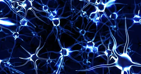 Artificial Intelligence Head With Networked Neurons and Data. Stock Footage 321813169