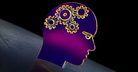 Artificial intelligence head symbol 3d spectacular animation Stock Footage 330103828