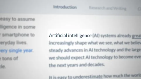 Artificial intelligence Headline news across international media covering AI Stock Footage 234708690
