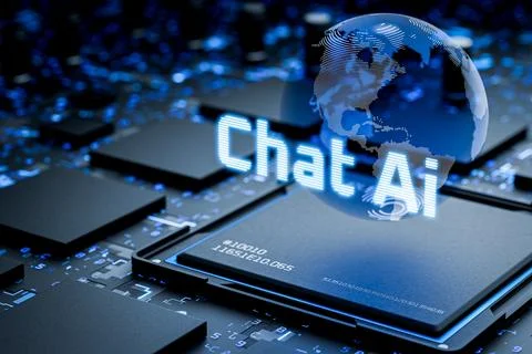 Artificial intelligence to help people. Development of AI chatbots. Chat AI. Stock Illustration