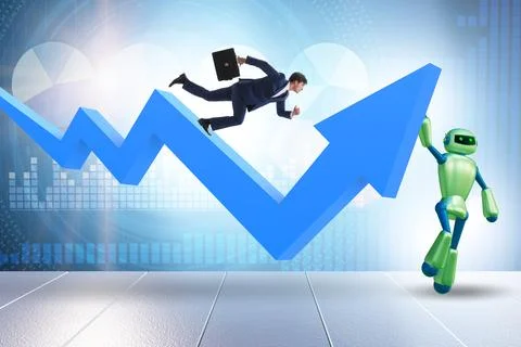 Artificial intelligence helping support economic growth Stock Photos