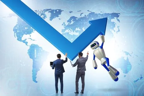 Artificial intelligence helping support economic growth Stock Photos