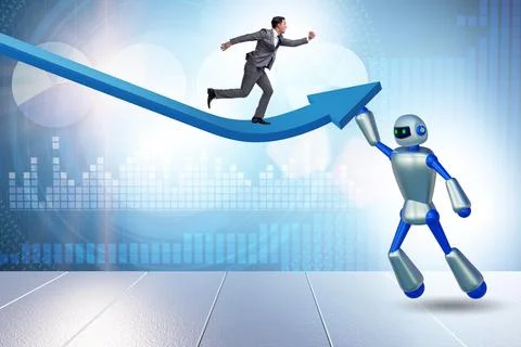 Artificial intelligence helping support economic growth Stock Photos