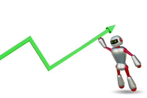 Artificial intelligence helping support economic growth - 3d rendering Stock Photos
