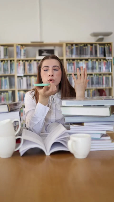 Artificial intelligence helps student prepare for exams with voice assistant Stock-Footage 342178604
