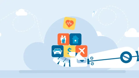 Artificial Intelligence helps in various areas of life.  Life, property, car Stock Footage 260452670