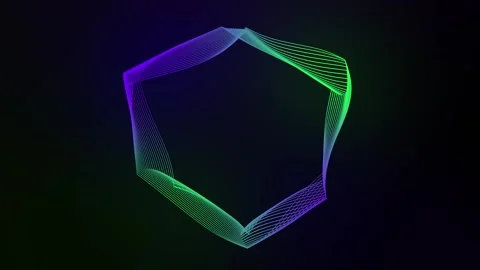 Artificial intelligence hexagon wave green and purple lines, virtual assistant Stock Footage 335462791