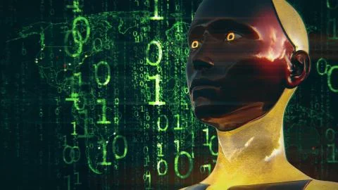 Artificial Intelligence High Tech Digital Hacker War イラスト素材