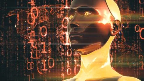 Artificial Intelligence High Tech Digital Hacker War Stock Illustration
