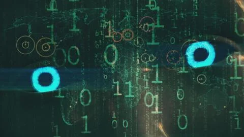 Artificial Intelligence High Tech Digital Hacker War Stock Illustration