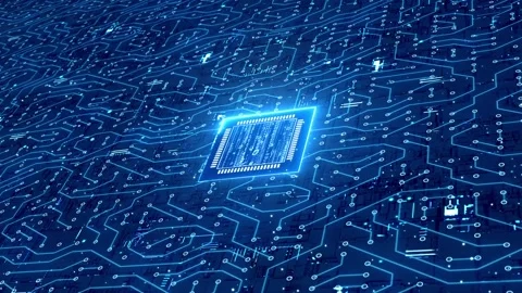 Artificial intelligence high-tech processor data storage chip Stock Footage 171491401