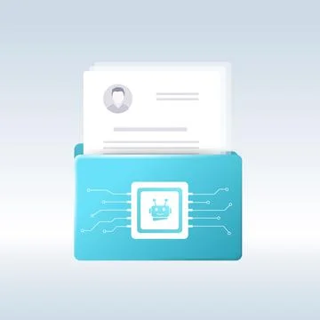 Artificial intelligence in HR vector icon concept. Human resource management Stock Illustration