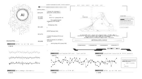 Artificial intelligence HUD 2GFX Technology infographic elements.White Stock Footage 261551622