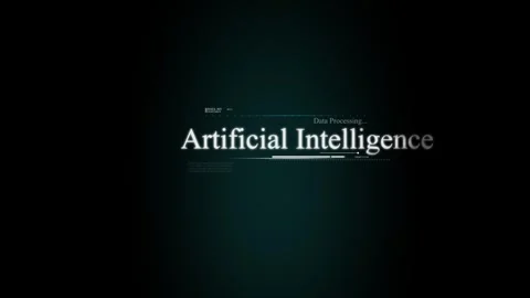 Artificial intelligence HUD background, Data Processing Stock Footage 243575149