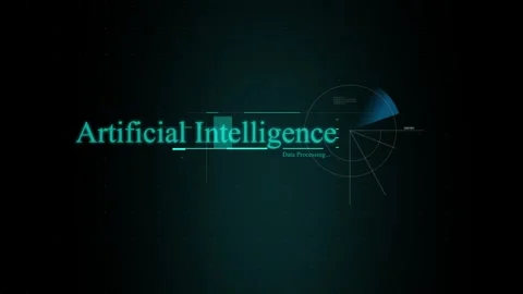 Artificial intelligence HUD background, Technology Stock Footage 243575167