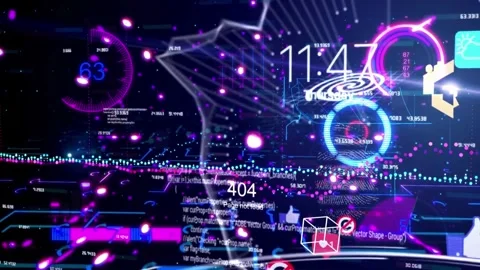 Artificial Intelligence HUD Interface with Futuristic Data Visualization Stock Footage 277529231