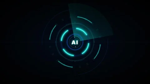 Artificial intelligence hud interface scanning animation with glowing digit.. Stock Footage 337558397