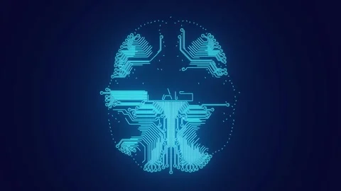Artificial intelligence human brain chipset animation Stock Footage 241073458