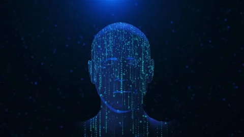 Artificial Intelligence human face Facial recognition biometric medical research Stock Footage 258919246