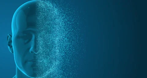 Artificial Intelligence Human Head Binary Digits dissolved Stock Footage 269920630
