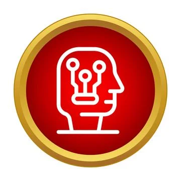 Artificial intelligence human head processing digital brain イラスト素材