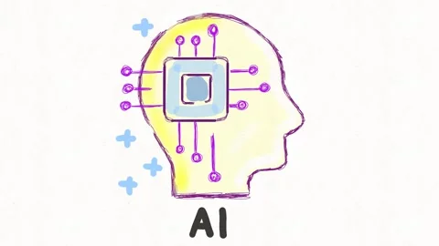 Artificial Intelligence Human Mind and AI Processor Concept Stock Footage 341863496