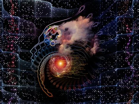 Artificial Intelligence Human Mind and Neural Network Illustration Stock Illustration