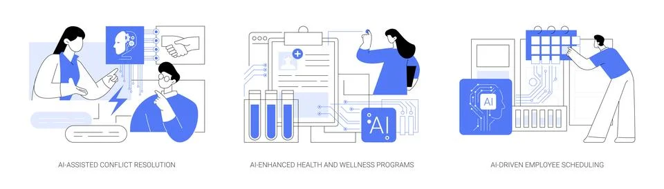 Artificial Intelligence in Human Resources abstract concept vector illustrations Stockillustratie