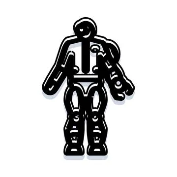 Artificial intelligence humanoid machine line icon design Stock Illustration