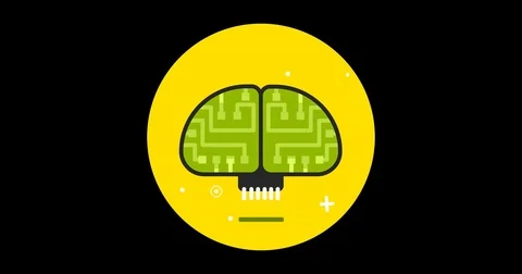 Artificial Intelligence Icon 4K with Alpha Stock Footage 71087920