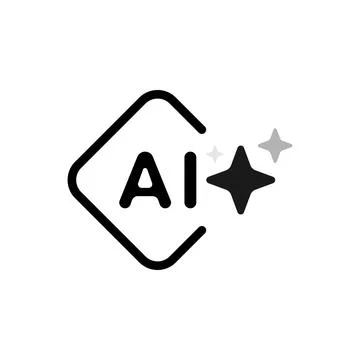 Artificial intelligence icon. AI icon with three stars for logo, applicatio.. Stock Illustration