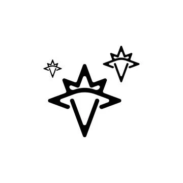 Artificial intelligence icon. AI icon with three stars for logo, applicatio.. Stockillustratie