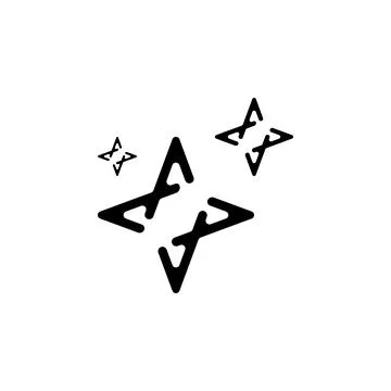 Artificial intelligence icon. AI icon with three stars for logo, applicatio.. Stockillustratie