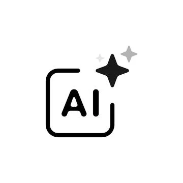 Artificial intelligence icon. AI icon with three stars for logo, application  イラスト素材