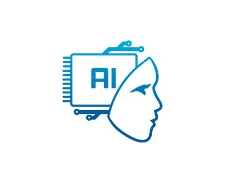 Artificial Intelligence icon, AI machine learning イラスト素材