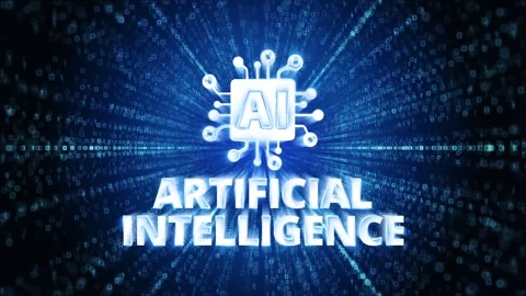 Artificial intelligence Icon Digital Cyber Space Loop Technology Tunnel Stock Footage 294581056