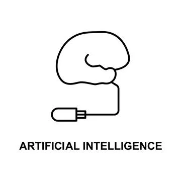 Artificial intelligence icon. Element of technologies icon with name for mobile Stockillustratie