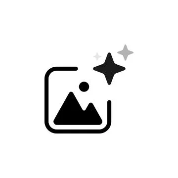 Artificial intelligence icon for generating photos and images. AI icon with t Stockillustratie