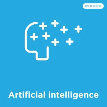 Artificial intelligence icon isolated on blue background Illustrazione stock gratuita
