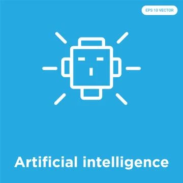 Artificial intelligence icon isolated on blue background Illustrazione stock gratuita